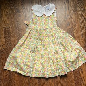 CZ by Carolina Zapf Girls Floral Peter Pan Collar Dress - Pastel Multi